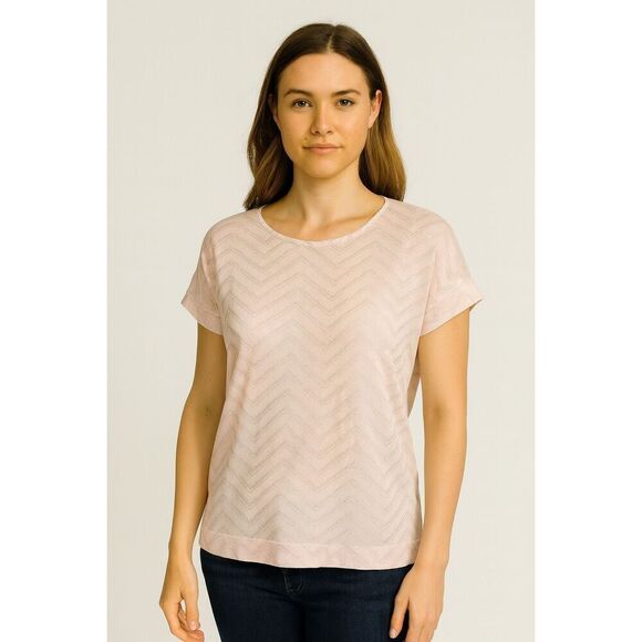 Atmosphere Women’s Chevron Pattern Top with Sheer Back – Size M - Picture 2 of 5